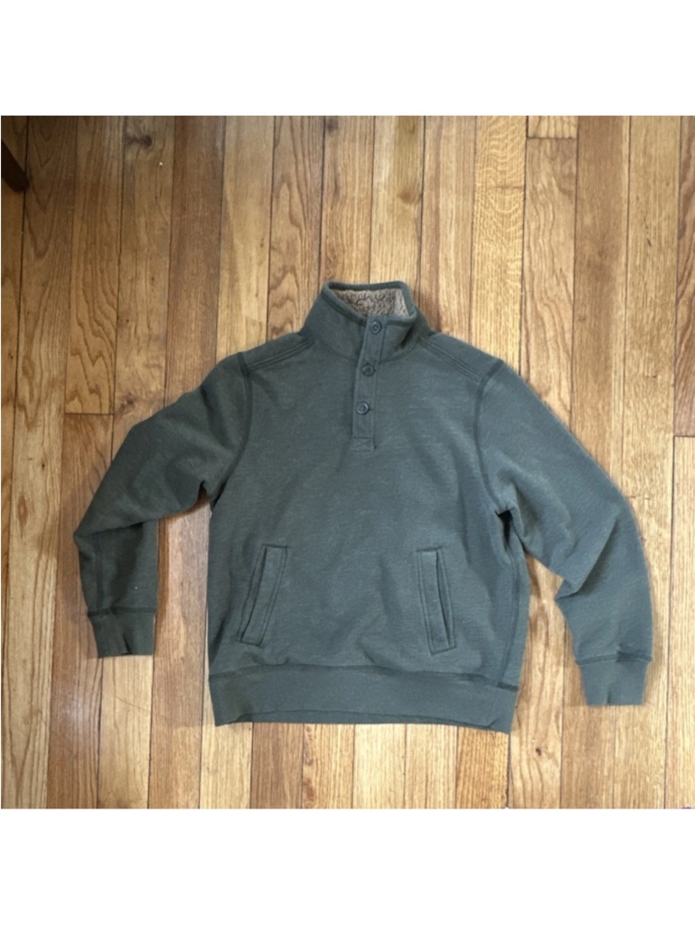 Bass & co green Sherpa lined collar sweatshirt -m